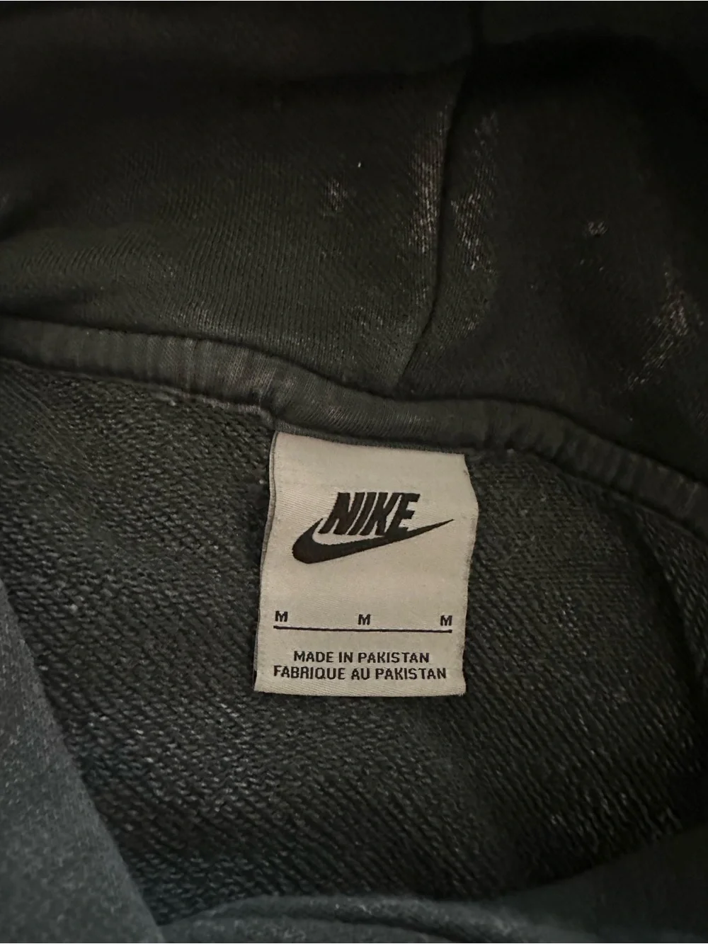 Nike Black Washed Pullover Hoodie with White Swoosh